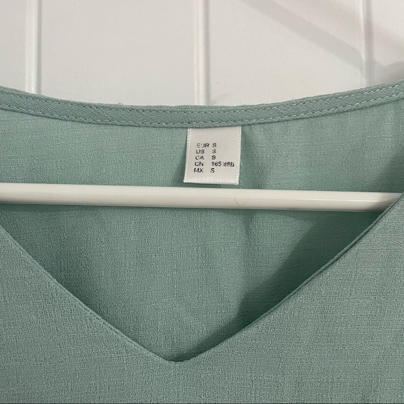 NWOT Sage Green Waist-Tie Blouse - Picture 3 of 5